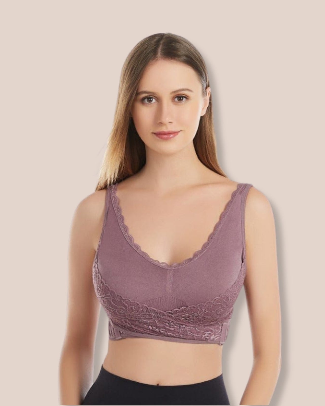 Buy 1 Get 1 Free: Soft Lace Bra - Wire-Free & Adjustable Fit