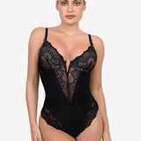 Lace-Trim V-Neck Bodysuit