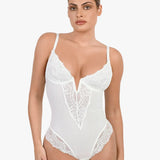 Lace-Trim V-Neck Bodysuit